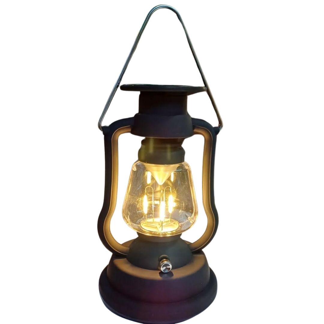Black Lantern Solar Lamp